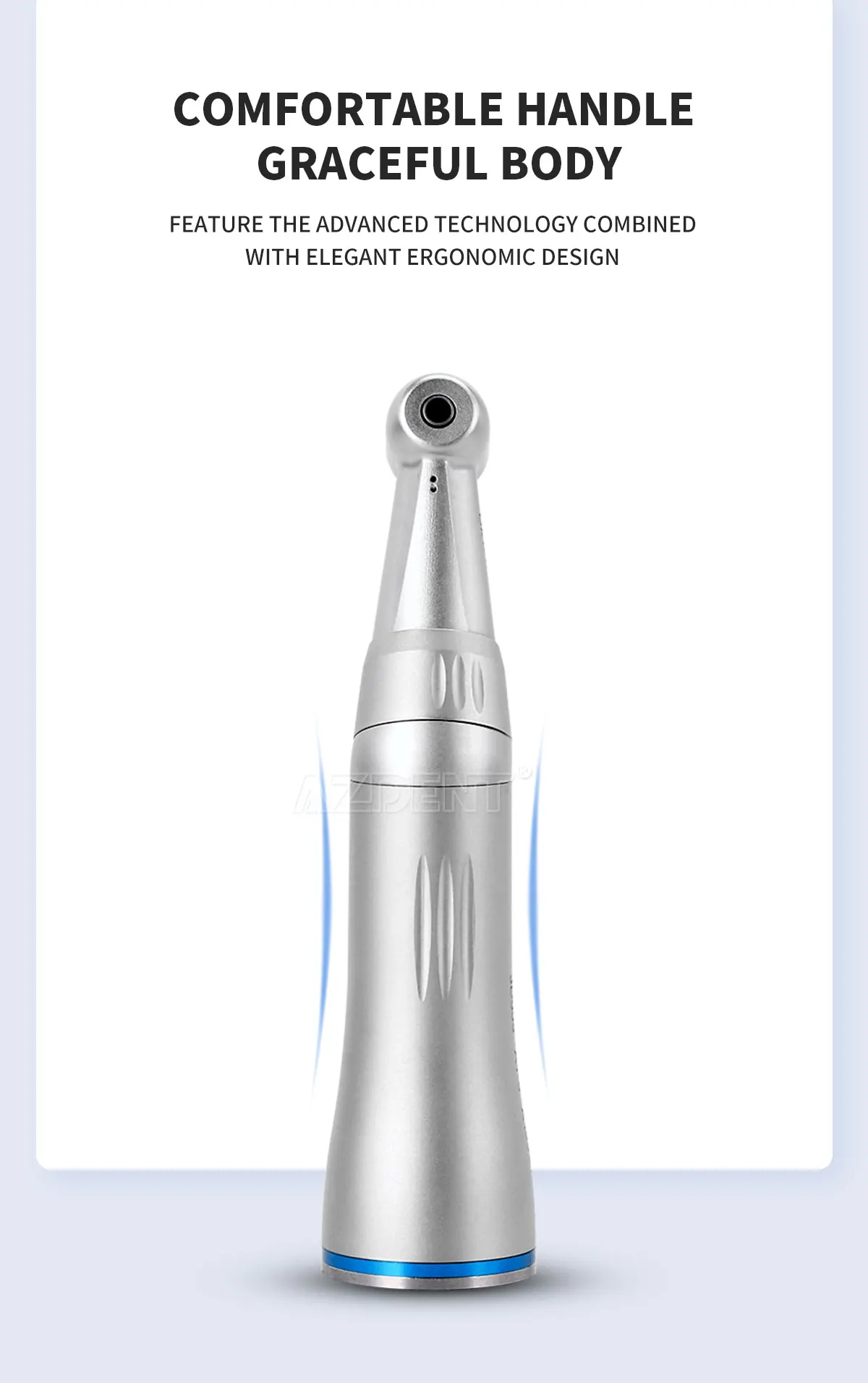 AZDENT Dental-Handstück mit niedriger Geschwindigkeit, Winkelstück, interner Wasserspray-Druckknopf, 4 Löcher, Luftmotor, Zahnmedizin-Werkzeug, Instrument – Detail 5