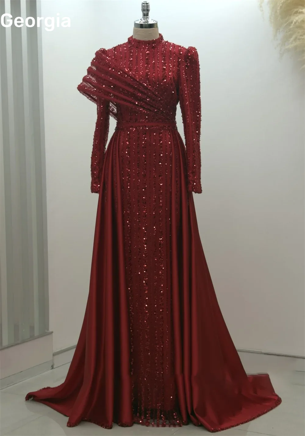 Sukienki wieczorowe na zamówienie, fason A-line, dekolt okrągły, falbany, eleganckie sukienki na przyjęcia dla kobiet, długość do podłogi, zdobione koralikami, zapinane na zamek, na formalne okazje.