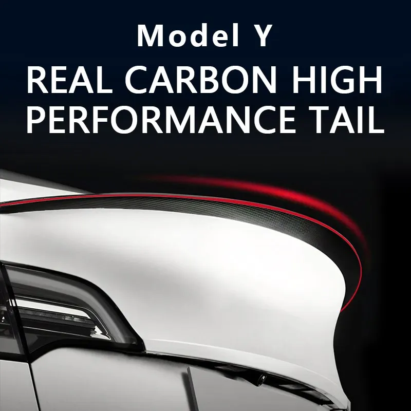 For Tesla 2023 Model 3 Y Rear Trunk Carbon Fiber Spoiler Lip Wing Tuning Car Styling Accessories Change the performance version 