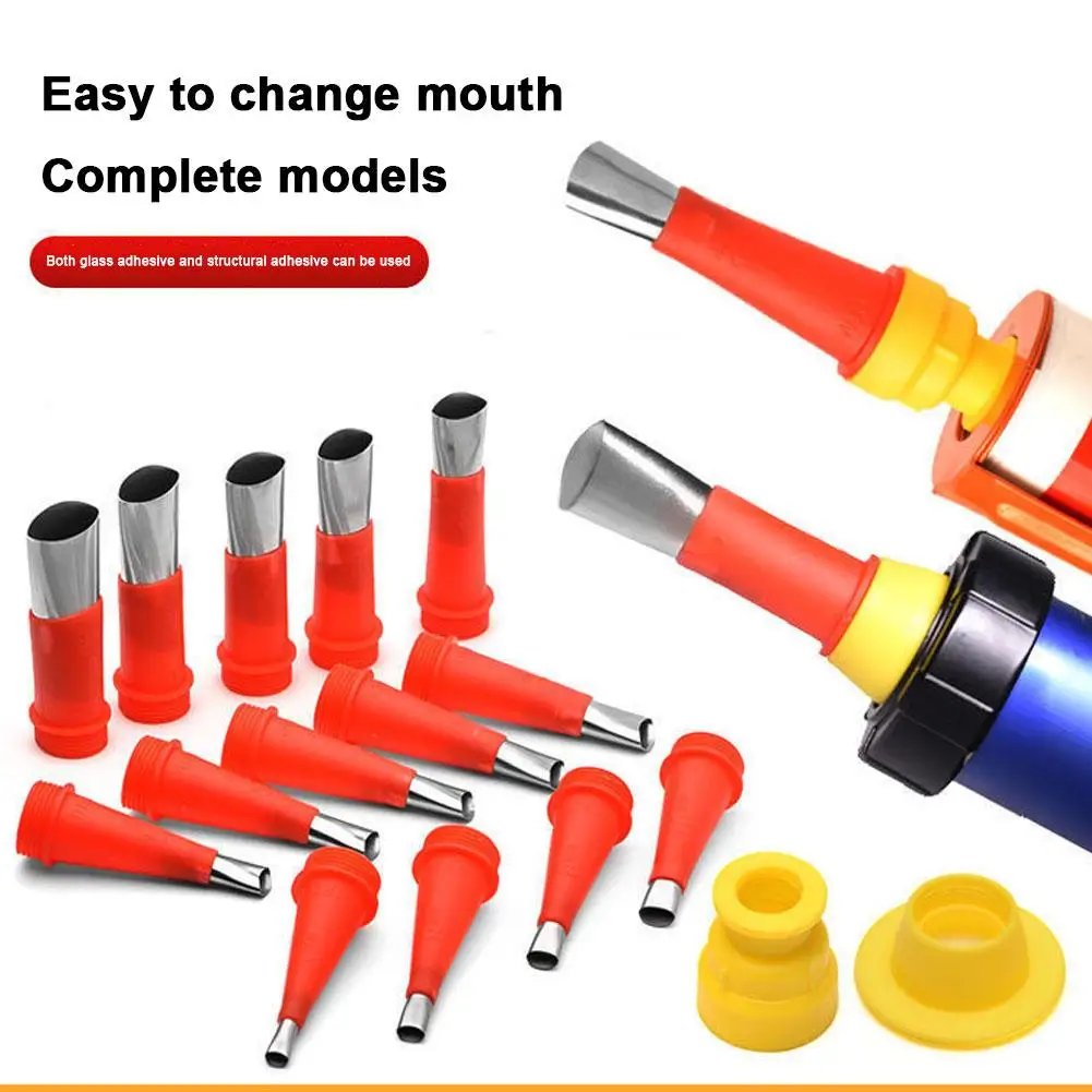 

14+6PCS StainlessSteel Caulk Nozzle Applicator Caulking Bathroom Silicone Tool Finishing Glue Tool Finisher Sealant Kitchen L8N0