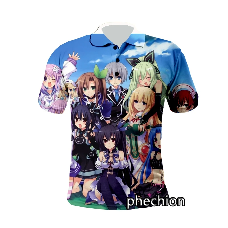 phechion Hyperdimension Neptunia The Animation 3D Printed New Fashion Sport Polo Shirt Streetwear Casual Tops Fitness Unisex M18