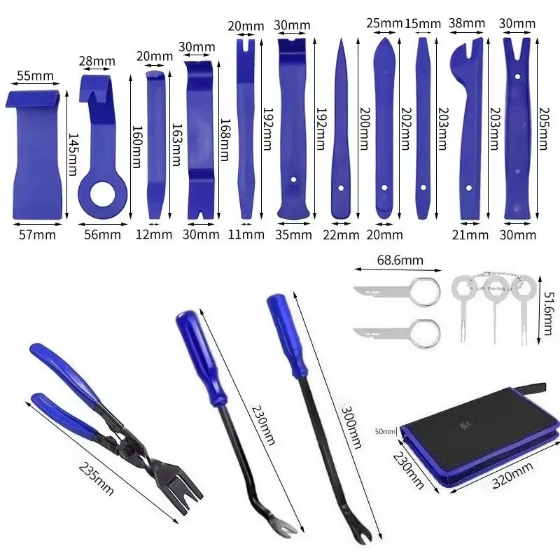 مجموعة أدوات يدوية للسيارة مجموعة أدوات تفكيك السيارة أداة إصلاح DVD أداة إزالة لوحة القيادة لوحة الكسوة البلاستيكية الداخلية #5