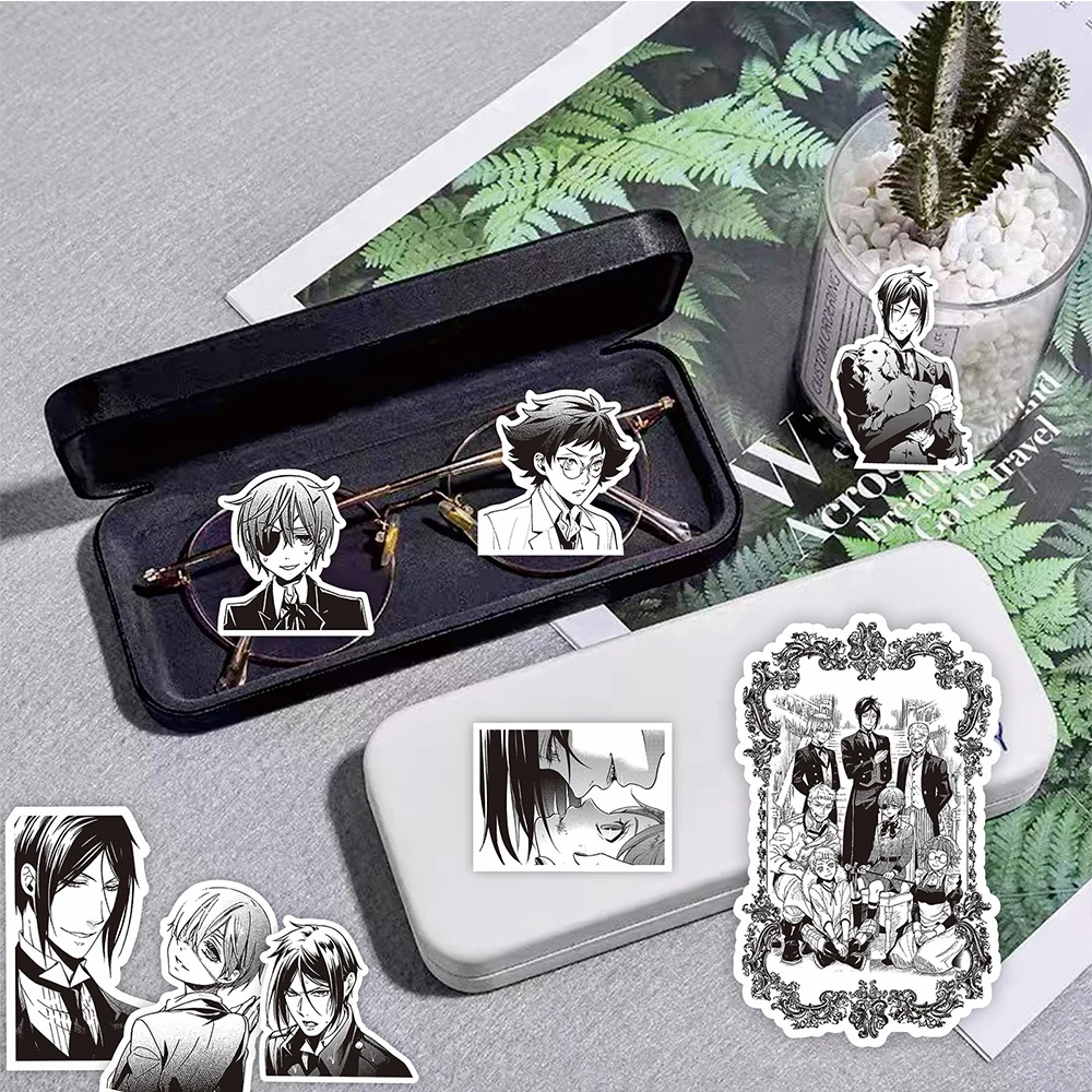 10/30/75pcs Black And White Black Butler Stickers Cool Sebastian Michaelis Sticker Car Skateboard Suitcase Ciel Anime Decal Toys