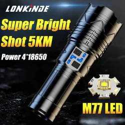 1000000LM Ultra Powerful Flashlight Zoom 5000M Long Range Torch High Power Led Flashlights Rechargeable Strong Tactical Lantern