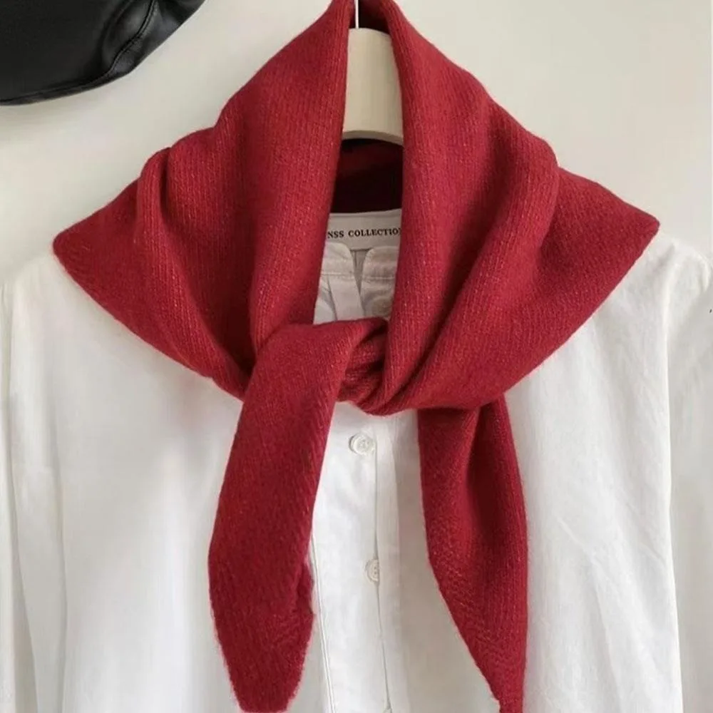 New Multi-functional Wool Knitted Scarf Warm Breathable Triangular Scarf Women Shawl Winter