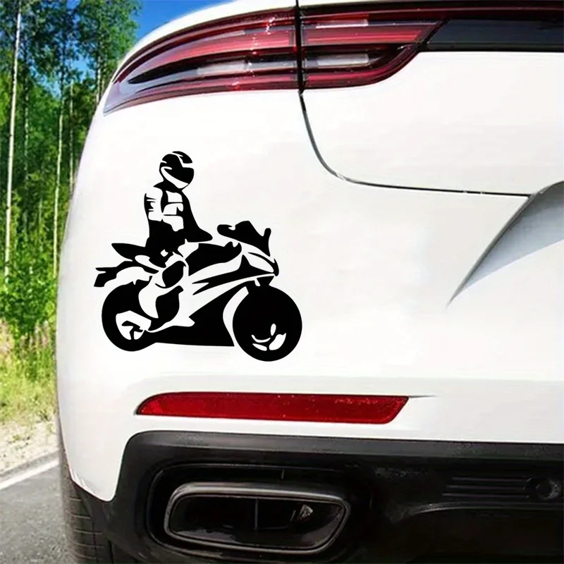 1PC Motorcycle Rider Silhouette Sticker Waterproof Vinyl Decal for Bike Car Helmet DIY Decor