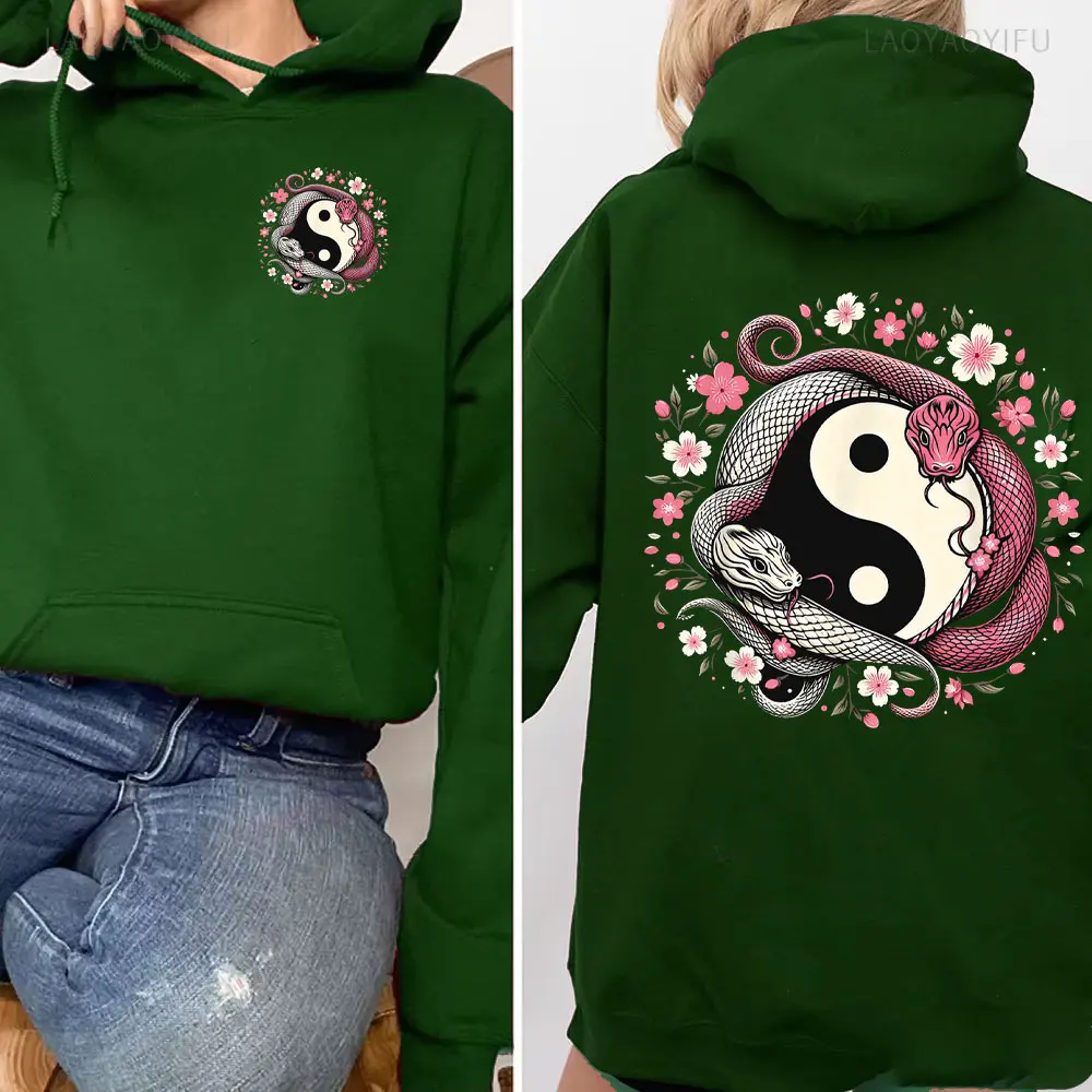 Chinese New Year 2025 Year of The Years of Snake Happy New Year Warm Hoodie Vintage Men Women Autumn and Winter Cobra Sweatshirt