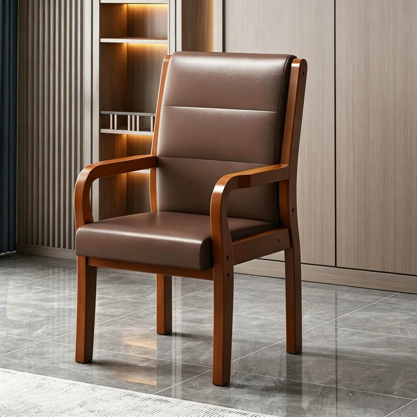DSA solid wood back chair home with armrest computer chair comfortable negotiation training office chair