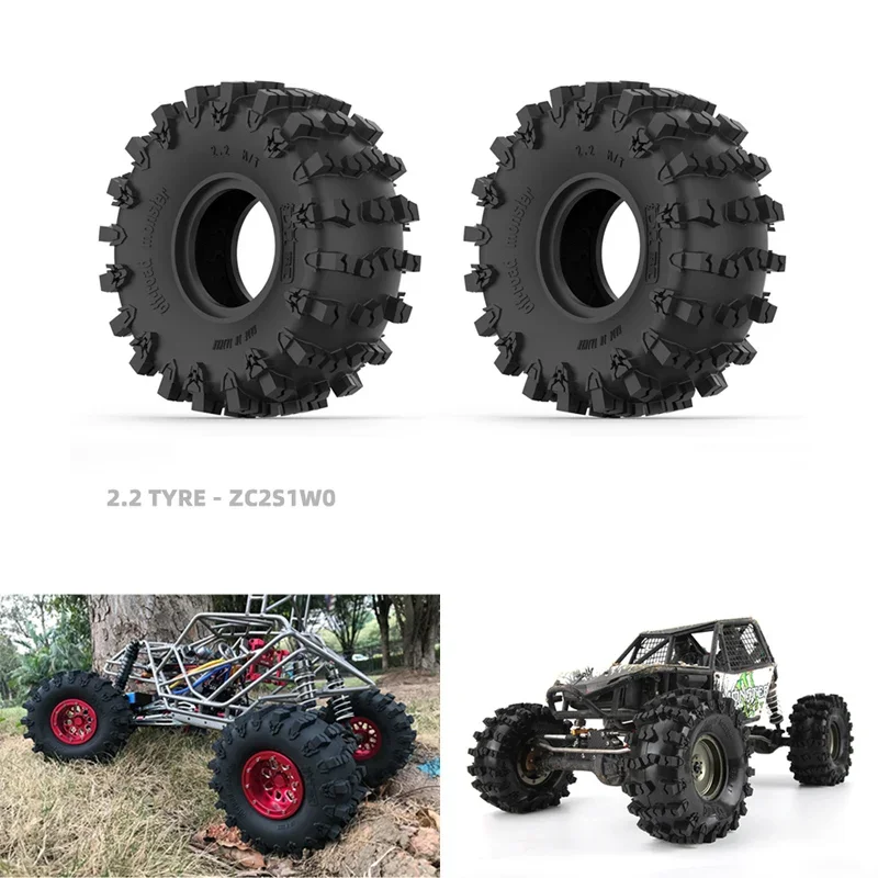 

2pcs 2.2-inch Mountaineering Tire High-quality Rubber Hard Double-section Sponge for RC Crawler Car TRX4 AXIAL SCX10 RC4WD Parts