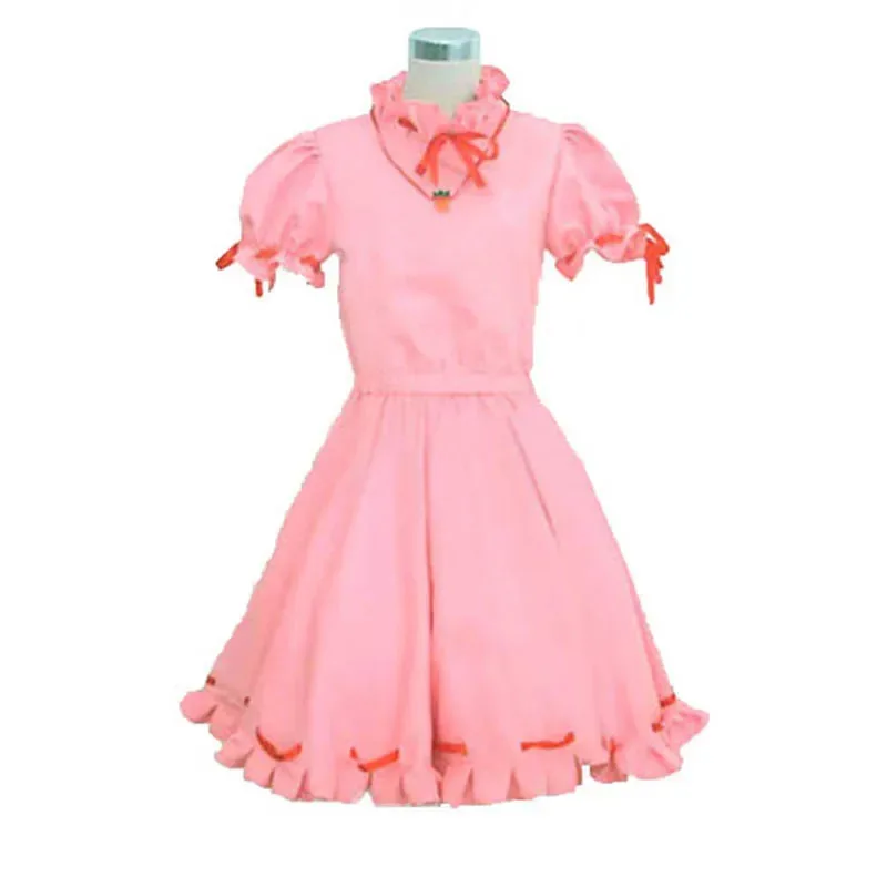 

DY20Touhou Project Tewi Inaba Sweet Pink Z0X0R54C Платье Униформа Костюмы для косплея с ушками, хвостом и ожерельем 1125