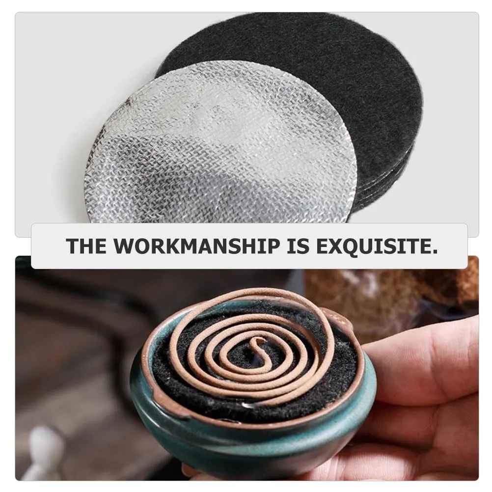 10Pcs Fireproof Coil Burner Pads Heat Resistant Insulating Mats Round Cotton Incense Burner Holder Pads Reusable Safety Supplies