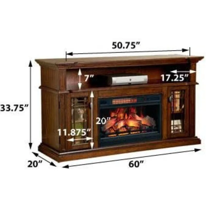 Wallace Infrared Electric Fireplace Entertainment Center in Empire Cherry