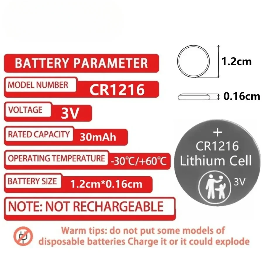 5-50 قطعة بطاريات خلية زر CR1216 DL1216 BR1216 LM1216 ECR1216 3 فولت بطارية ليثيوم عملة خلايا لمشاهدة سيارات لعب مفتاح
