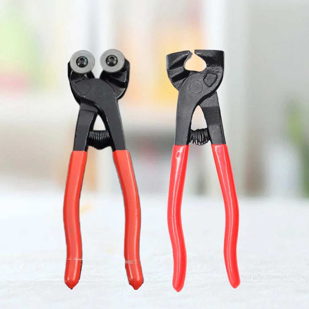 

2Pcs Clipper Trimmers Glass Tile Heavy Duty Carbon Steel Cutter Pliers Smooth Cutting Edge Sharp Precision Tool for Mosaic Art