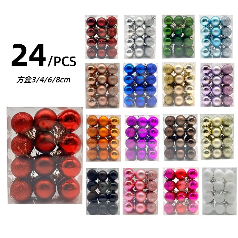 

Christmas decorations electroplated glossy matte gold powder round ball holiday Christmas ball Christmas tree room decoration