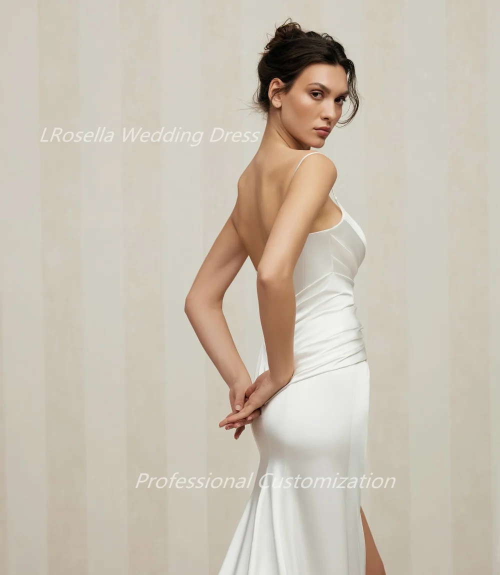 LRosella abito da sposa Crepe pieghe Halter lunghezza del pavimento senza maniche elegante squisito elegante stile Morden per le donne 2024 muslimate