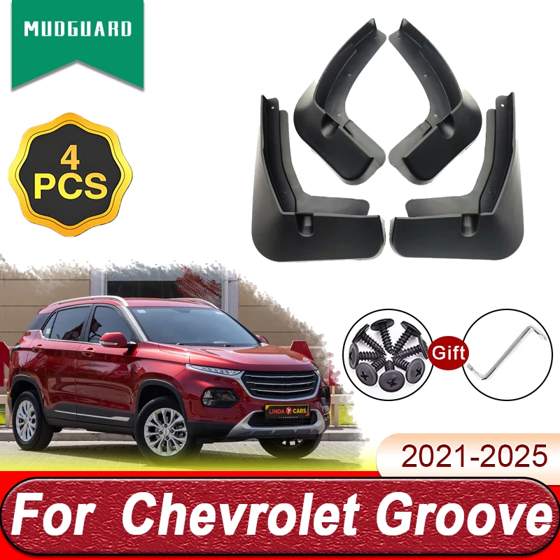 For Chevrolet Groove 2025 Accessorios 2021-2024 MK1 Mud Flaps Mudflaps Splash Guards Front Rear Fender Mudguards Car Accessories