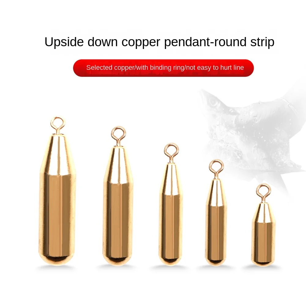 Gold Copper Fishing Lead fall 1.8g 3.5g 5g 7g 10g 12g Fishing Brass Sinker Hook Connector Line Sinkers Additional Weight