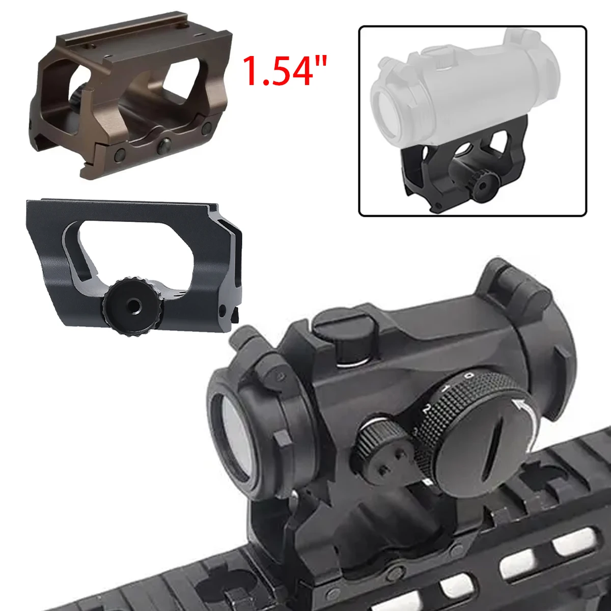 Neue UNITY Fast Riser Halterung 1,54" 1,93" 2,26" Höhe Zielfernrohr QD-Halterung für Red Dot Sight Reflexvisier Universelle Halterung passend für 20mm – Detail 3