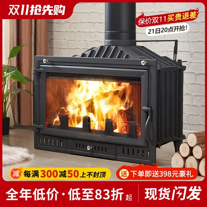 Fireplace Real Fire Firewood Heating Fireplace Cast Iron Wood-burning Firewood Fireplace Homestay Villa Indoor Installed