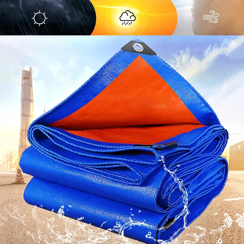 Tarpaulin 2m*1 2 3m*3 4 Awning Outdoor Blue Anti-Uv Tarp Rectangle Rain Shade Canopy Cover Camping Patio Car Beach Tent Carport