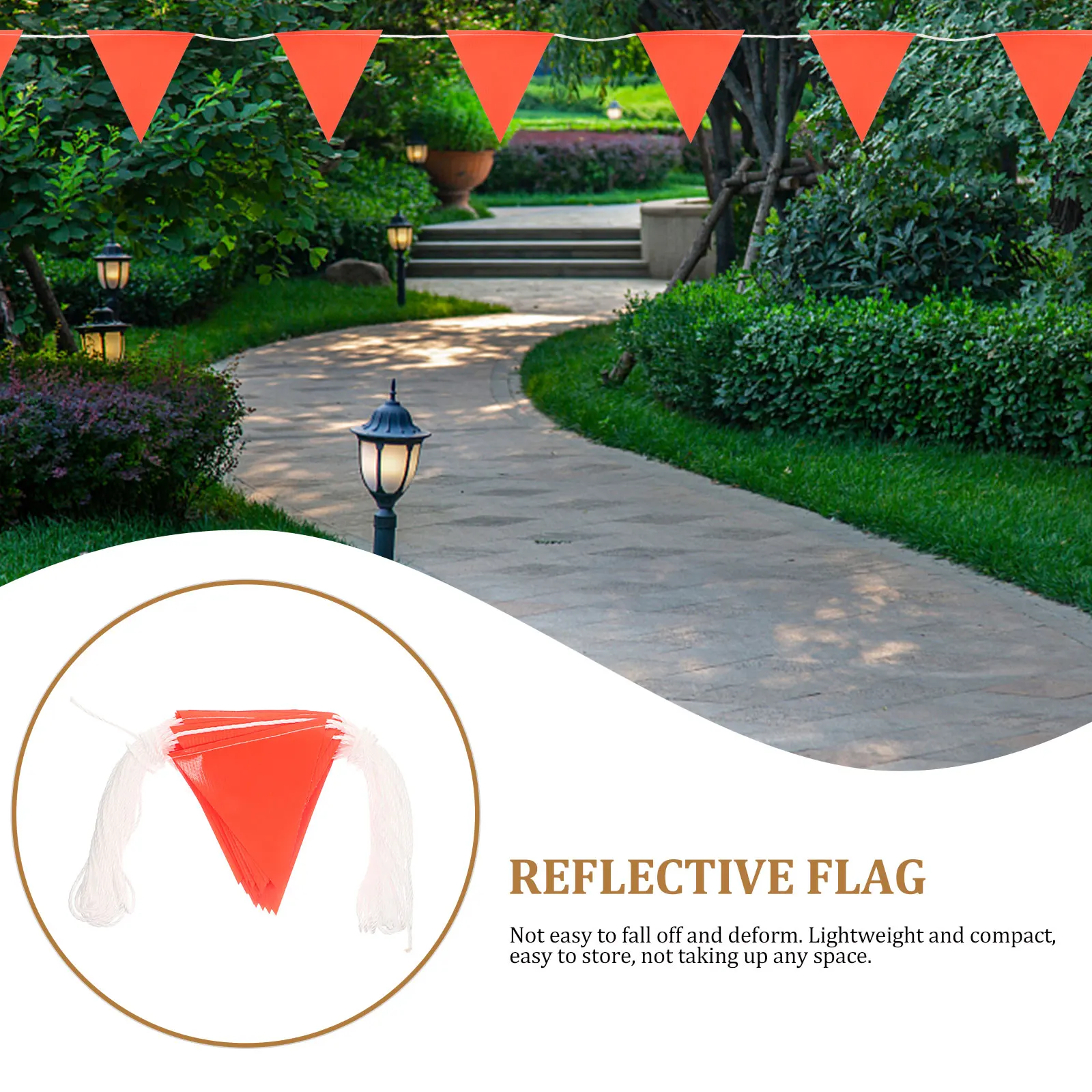 

Reflective Safety Flags Banner Triangle Waterproof PVC Lightweight Construction Warning Decor