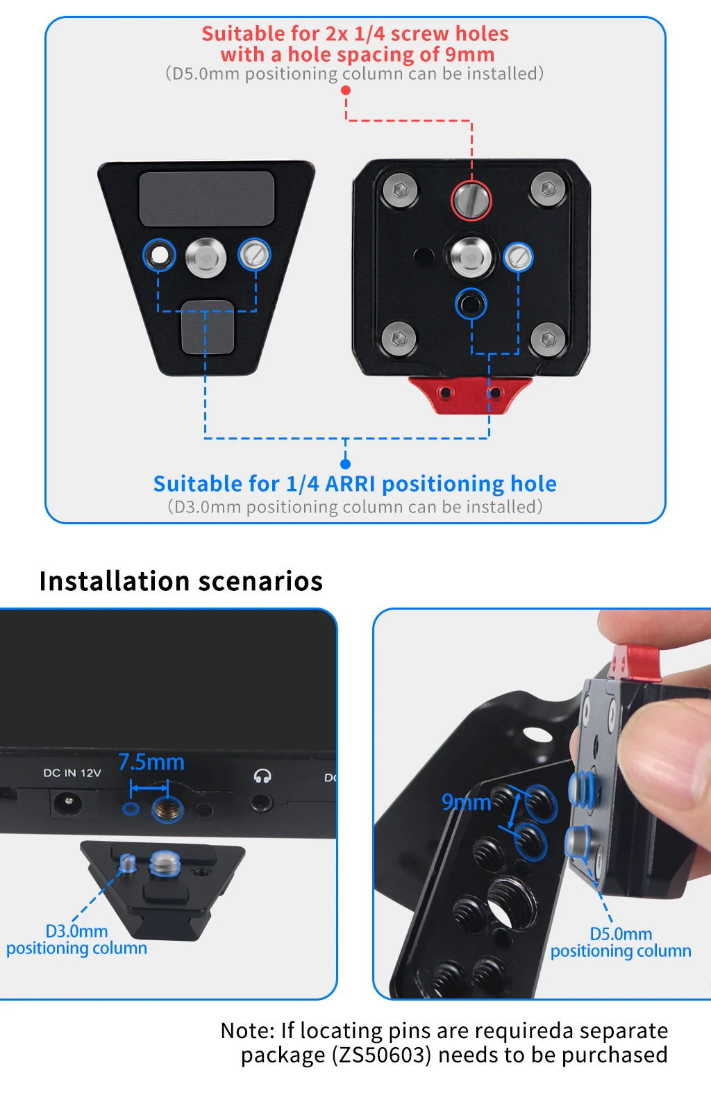 Faltbare V-Lock-Halterung, 360-Grad-verstellbare Mehrzweck-Schnellwechselplatte für ARCA-Stative, Stabilisator, Kamera, V-Mount-Netzteil – Detail 5