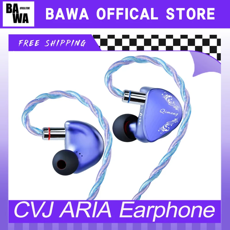 Cvj Aria 10mm High Performance Nano-Crystal Coated Dd Iems Hifi Custom Earphones With Detachable Cable Design For Audiophiles