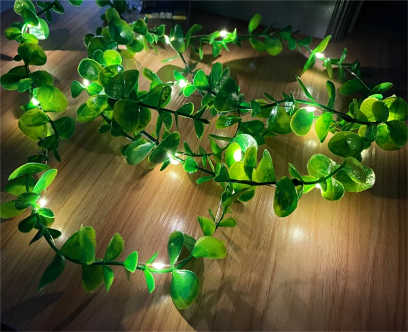 2/5/10m USB Artificial plant  leaves for decoration aesthetic room decoration for wedding bedroom home