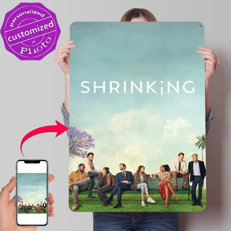 Shrinking Movie Poster Customized Vintage Metal Signs Wall Art Retro Tin Plaque for Interior Decoration Living Room Decor Men