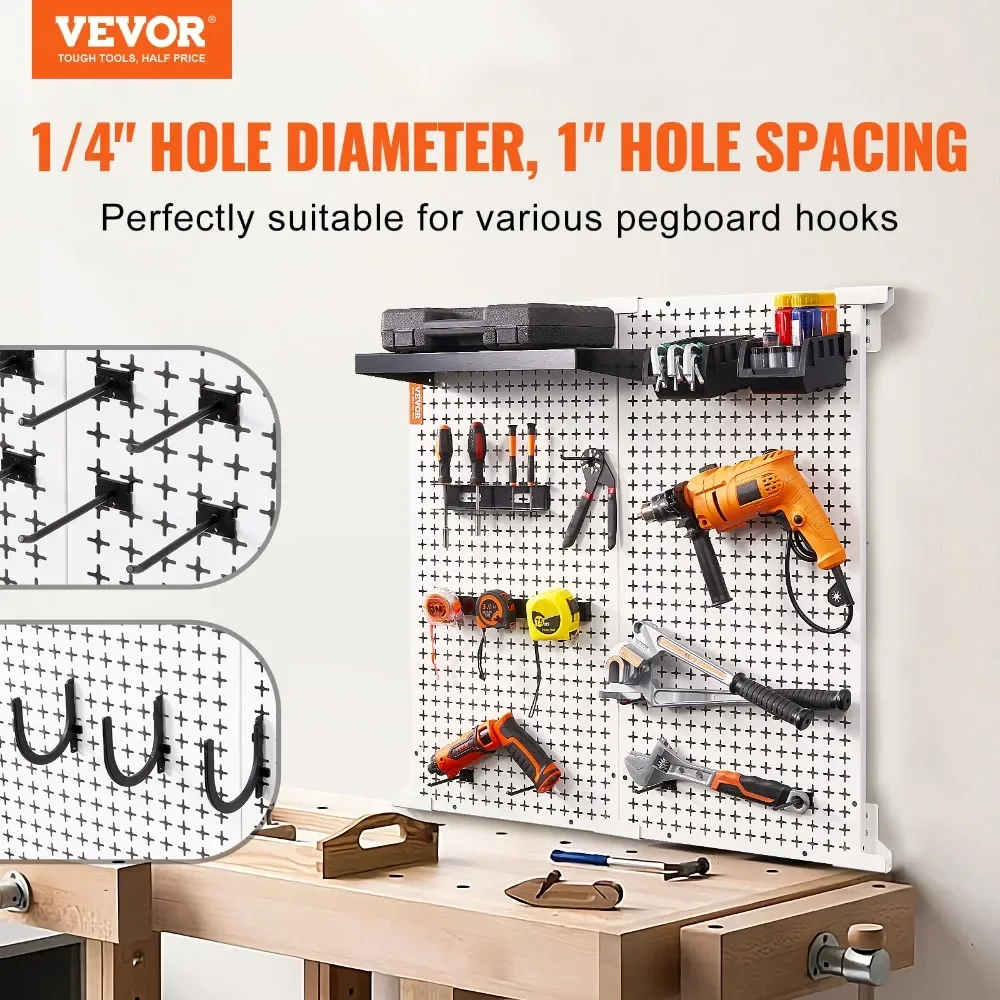 Organizador De Parede De Pegboard, Garagem De Metal, 330lbs, 32 "x 32", Pacote 2