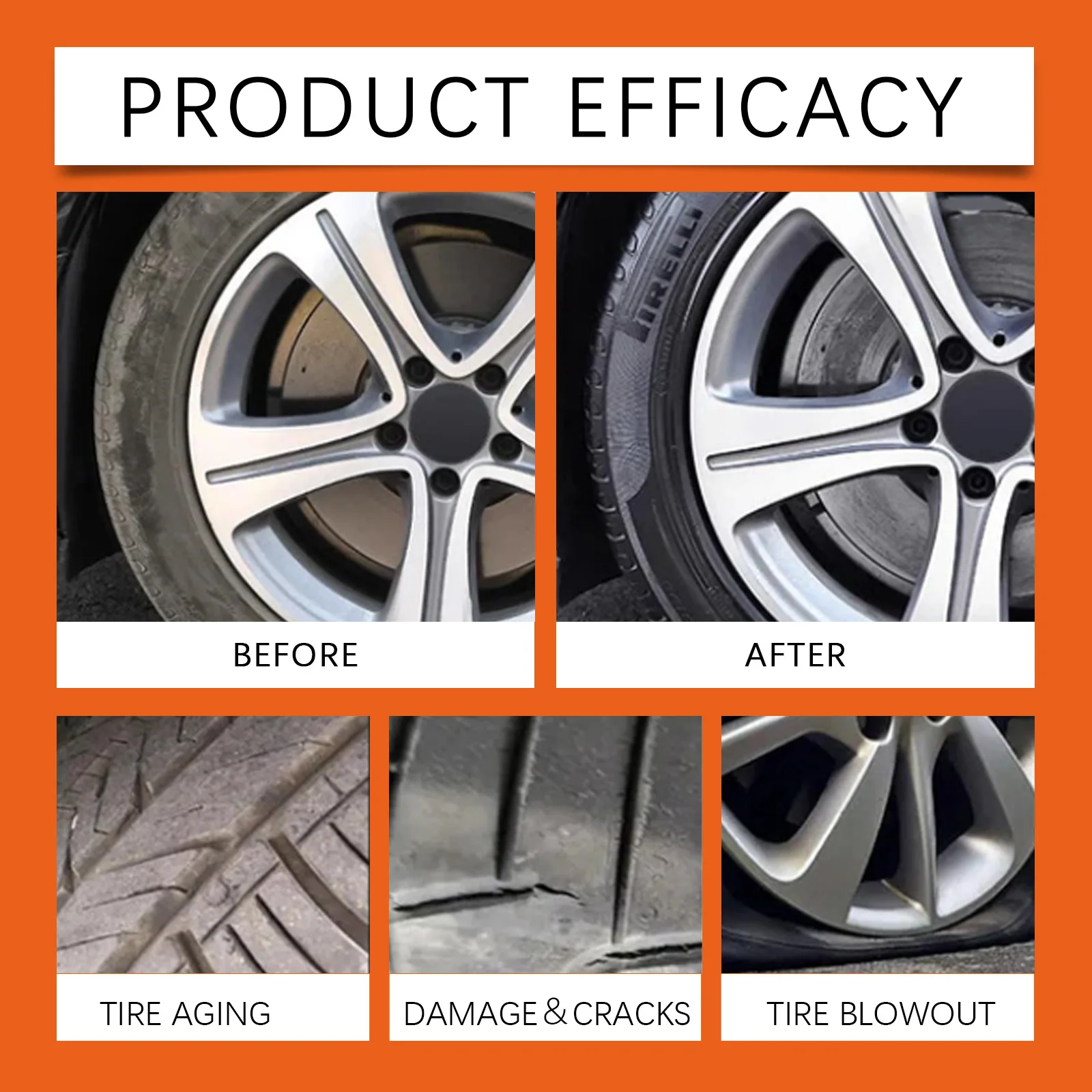 Tire Shine Cream Car Wheel Dressing Long Lasting Gloss Tire Coating Detailing Protection Rubber Renovator 100ml Car Details Care