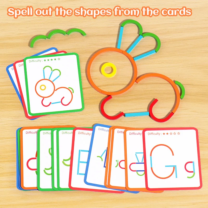 Children Puzzle Toys Wooden Creative Colorful Wood Sticks DIY Building Blocks Toys Kids Early  Logical Thinking Educational Toys