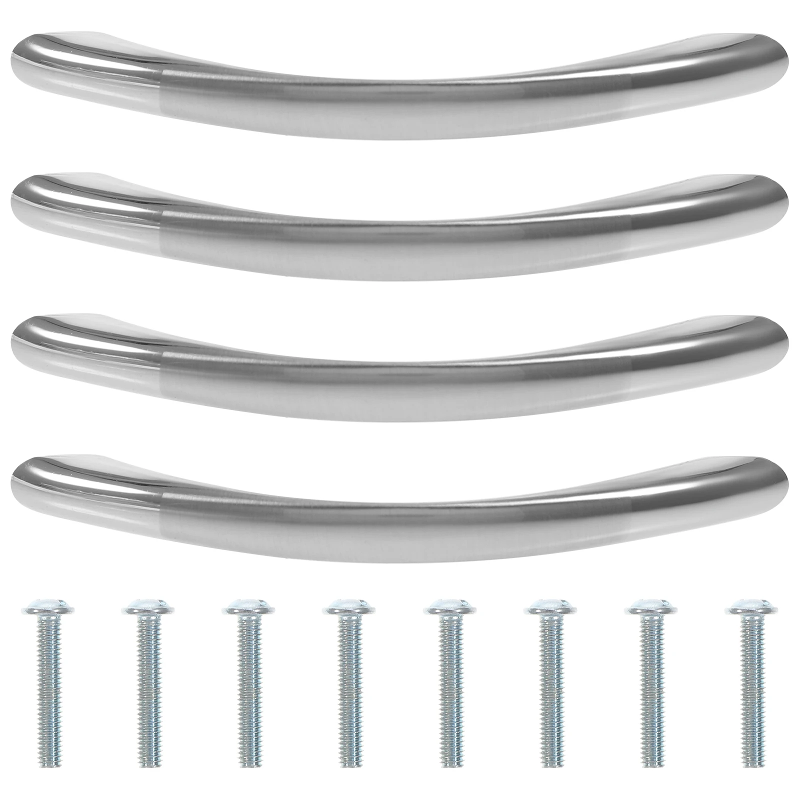

4Pcs Arch Cabinet Pulls Zinc Alloy Durable Handles for Kitchen Wardrobe Drawer Cupboard Silver Cabinet Handles