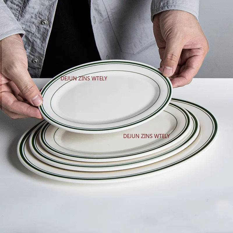1PC Not Easily Broken Melamine Dinner Plates Food-grade Plastic Cake Plate Western-style Steak Plate Kitchen Accessory Food Tray
