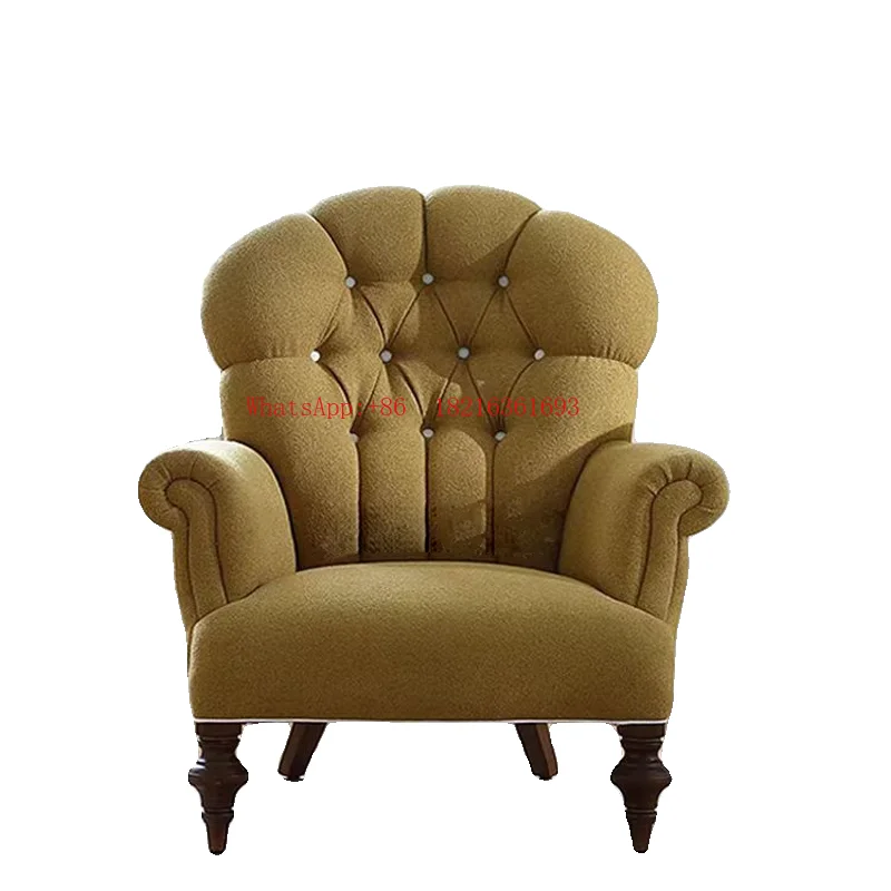 French Retro Single Sofa Chair Medieval Home Living Room Balcony Leisure Chair
