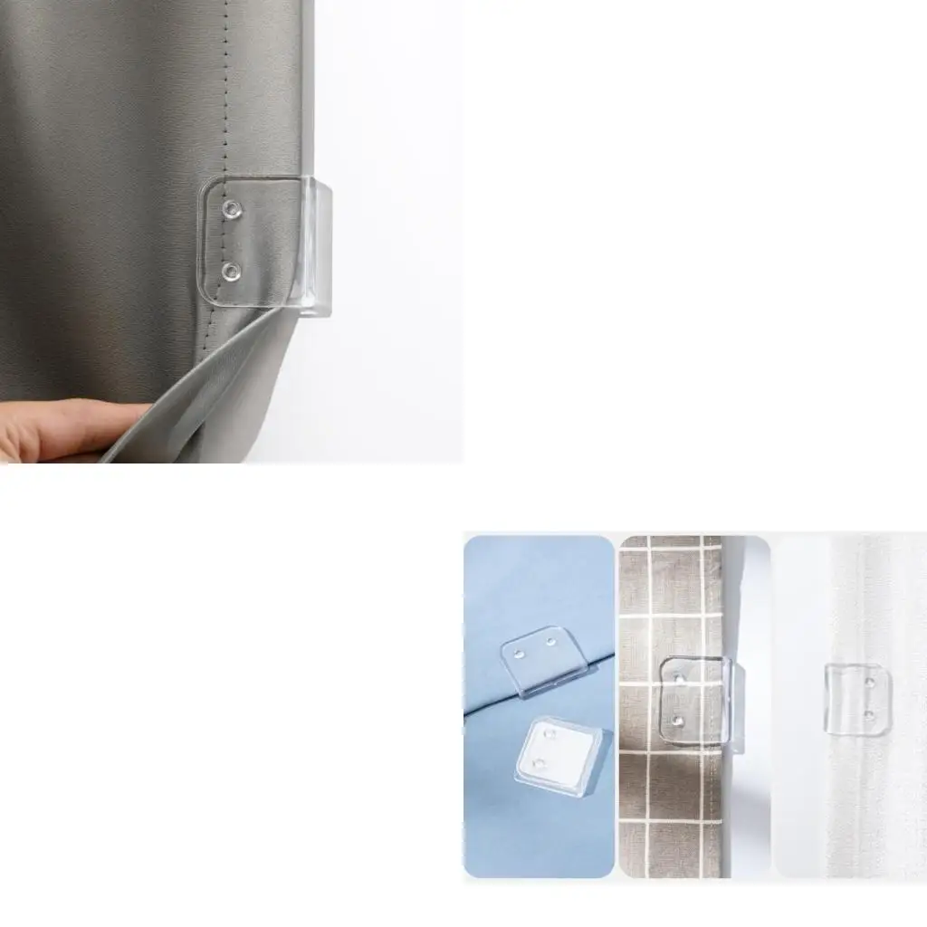 2/4/8Pcs Shower Curtain Clips Splash Guard Adhesive Curtain Holder Clamps