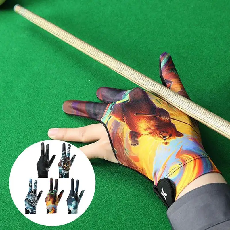 

Перчатки для бильярда, варежки для бассейна с 3 пальцами, эластичный регулируемый бильярдный кий, спортивные аксессуары для велосипедистов, перчатки для бильярда и бассейна