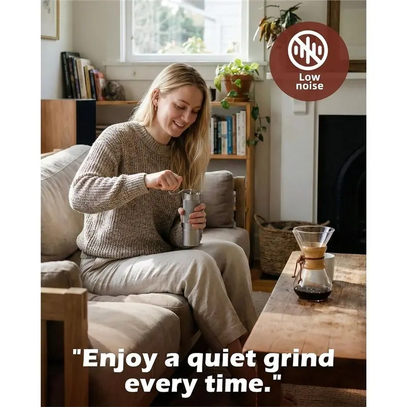 YANA50I Adjustable Setting Manual Coffee Grinder Pro Stainless Steel Conical Burr Portable For Espresso For Travel Camping
