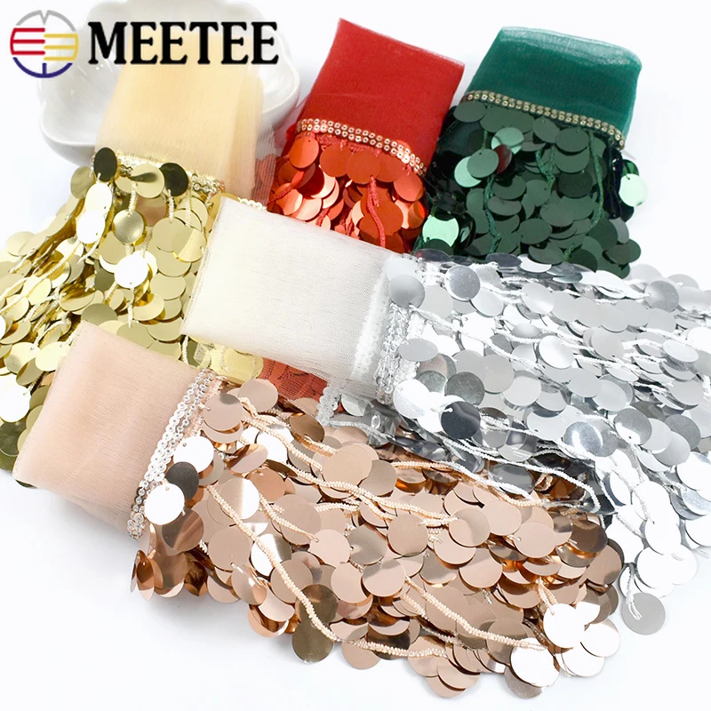 

2/5Yards 18cm Sequin Fringe Tassels for Wedding Dress Decorative Fringes Clothes Trim Glitter Lace Tassel DIY Sewing Accessories