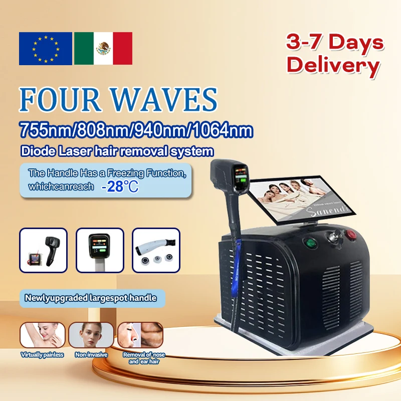 755 808 940 1064nm Diode Laser Hair Removal Professional Machine 4 wavelength Painless Device Facial 2025 Beauty Equipment Salon