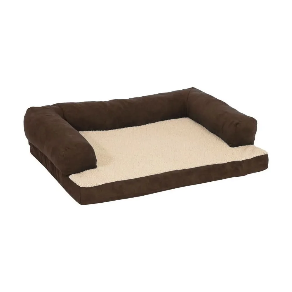 Pet miniature suede leather pet dog bed, various colors, 7.5 inches. Height x 25 inches width x 35 inches L