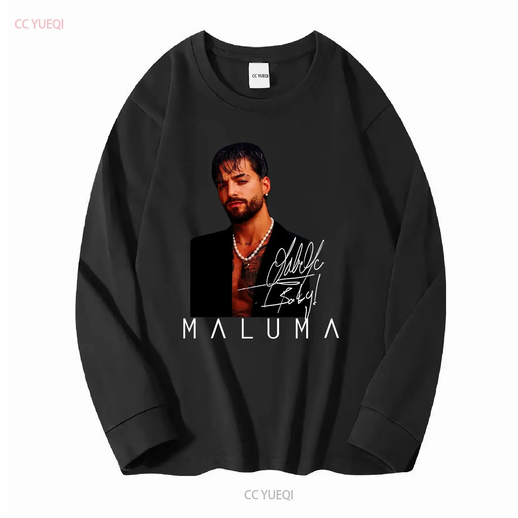 Maluma Signature T Shirt Tour 2023 Fans long or short sleeves vintage Washed Versatile Stretched Soft designer clothes Unisex