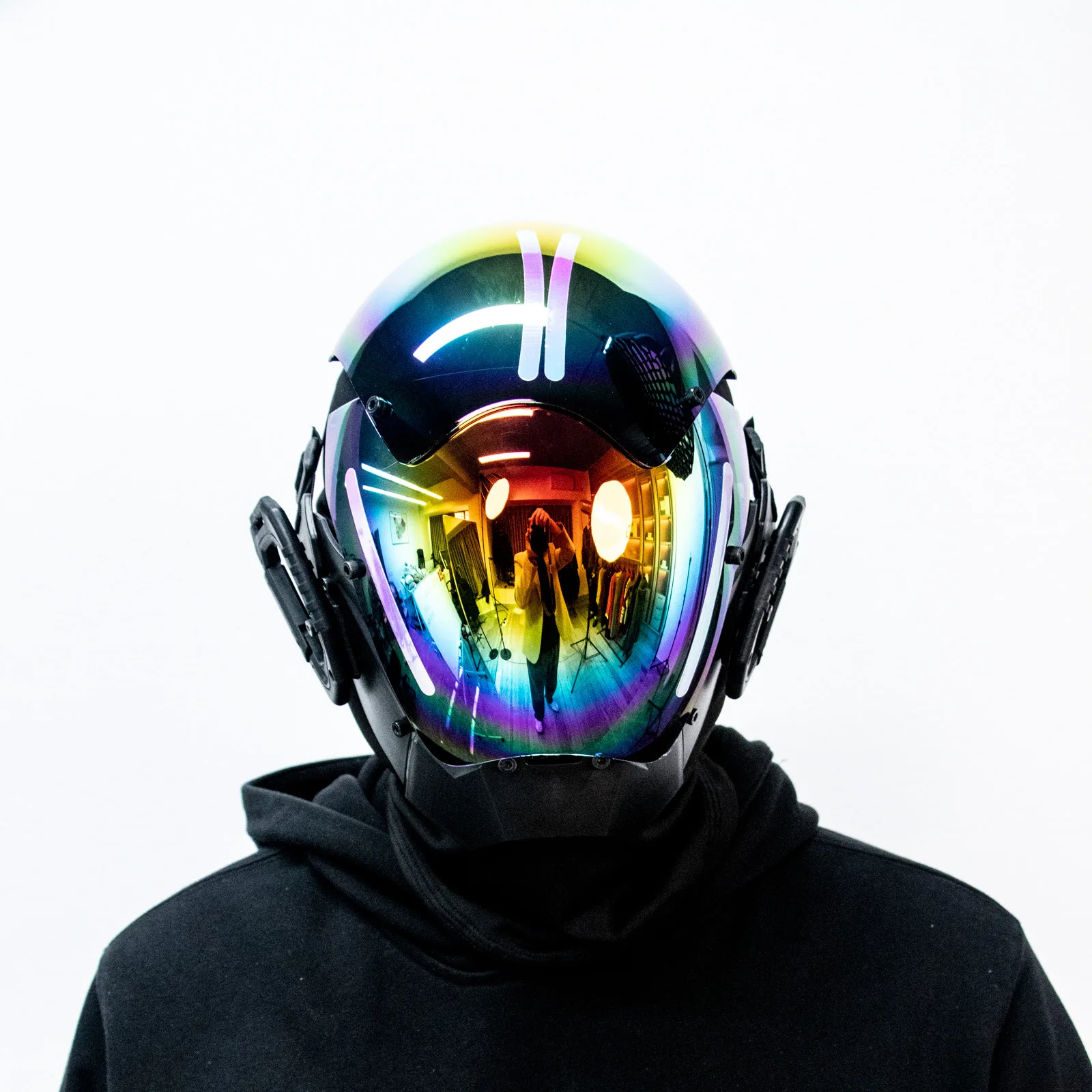 Cyber Punk Mask Cosplay Costumes Mech Warrior Mask Halloween Party Carnival Comic-Con Role-Play Props Coser Helmet Adult Gift
