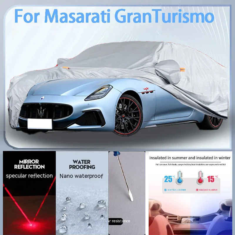 

For Masarati GranTurismo Full Car cover with UV protection and Winter Insulation roles,Rainproof,Snowproof Ati-frost properties.