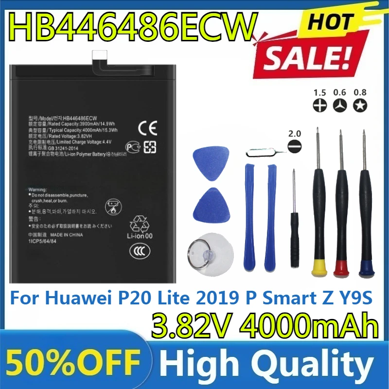 New Capacity HB446486ECW Phone Battery for Huawei P20 Lite 2019 P Smart Z Y9S Nova 5i for Honor 9X Pro Batteries Bateria