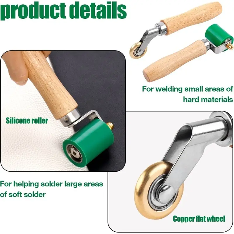 [NEW!A08R】 High-Temperature Resistant Silicone Handwheel,Brass Pressure Roller Manual Welding Tool Joint Roller,For PVC/TPO/EPDM