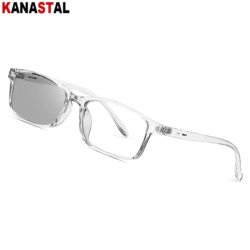 Women Photochromic Glasses Anti Blue Light Lenses Eyewear Men Blue Light Filter Computer Glasses TR90 Rectangle Eyeglasses Frame