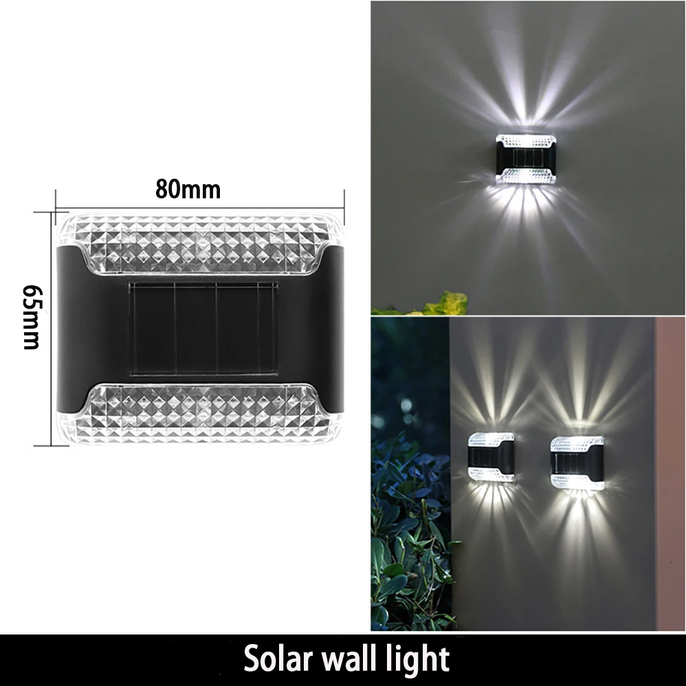 Lámpara LED Solar de pared para iluminación exterior, Kit de 5 piezas, AAA, 1,2 V, batería de 600mAh, IP65, resistente al agua, lámparas minimalistas modernas