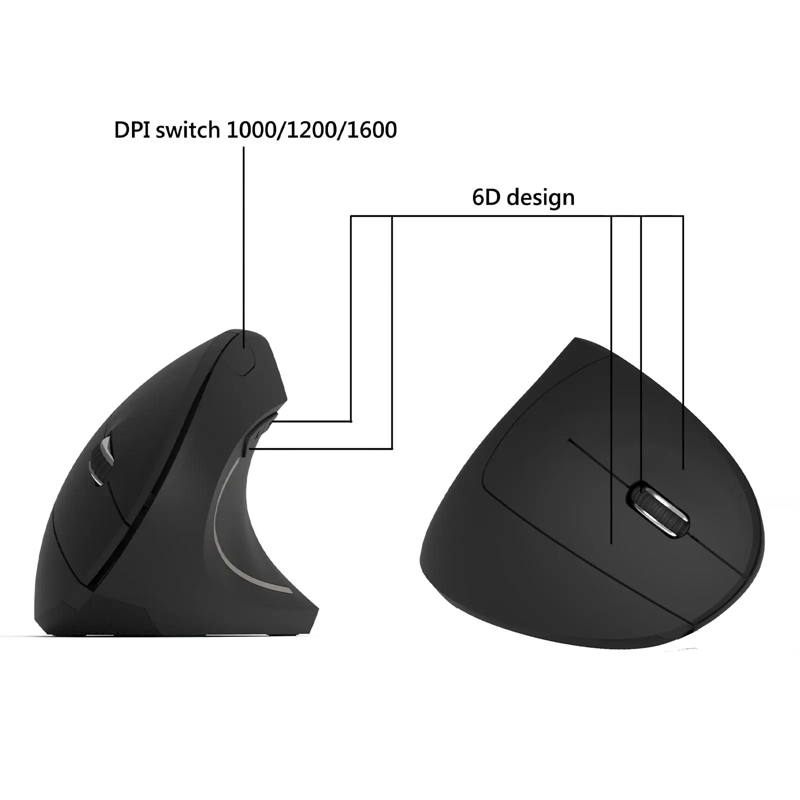 Original Style 2.4G Mute Mouse Right Hand Fifth Generation Vertical Wireless Wired Optical Mouse Charging Upright In Stock